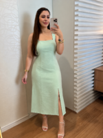 Vestido Mídi Isa - Verde Menta Claro