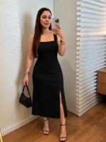 Vestido Mídi Isa - Preto