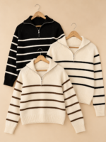 Blusa Jú - Tricô Modal Importado Listrada - Imagem 3