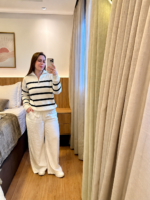 Blusa Jú - Tricô Modal Importado Listrada - Imagem 4