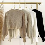Blusa Tricot Olívia Cropped – Bege - Imagem 2