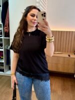 Max T-shirt Assimétrica com Renda - Juli - Imagem 3
